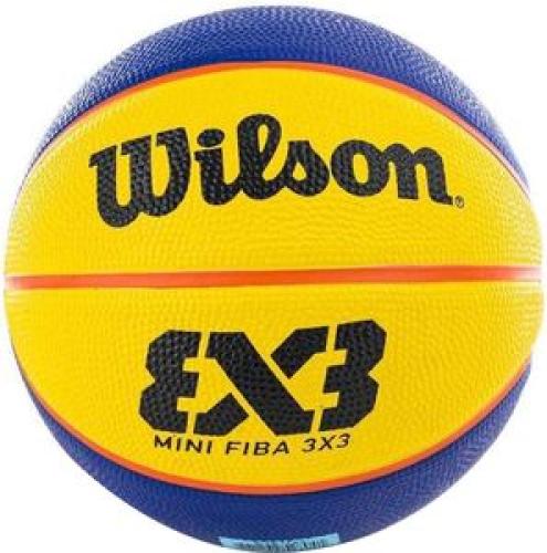 ΜΠΑΛΑ WILSON FIBA 3X3 MINI RUBBER BASKETBALL ΜΠΛΕ/ΚΙΤΡΙΝΗ (1)