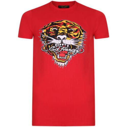 T-shirt με κοντά μανίκια Ed Hardy Tiger mouth graphic t-shirt red