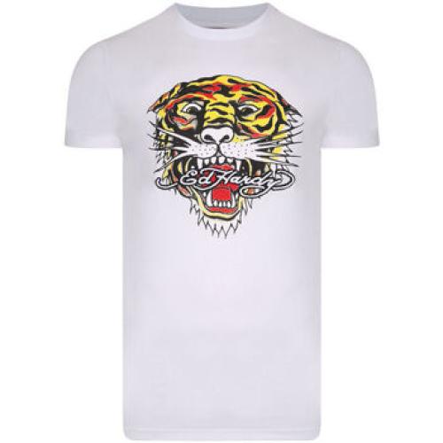 T-shirt με κοντά μανίκια Ed Hardy Tiger mouth graphic t-shirt white