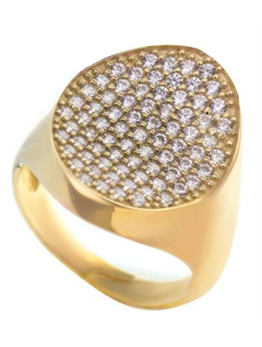 Μοντέρνο δαχτυλίδι συλλογή Colour Callisto από επιχρυσωμένο ασήμι με πέτρες ζιργκόν σε λευκό χρώμα