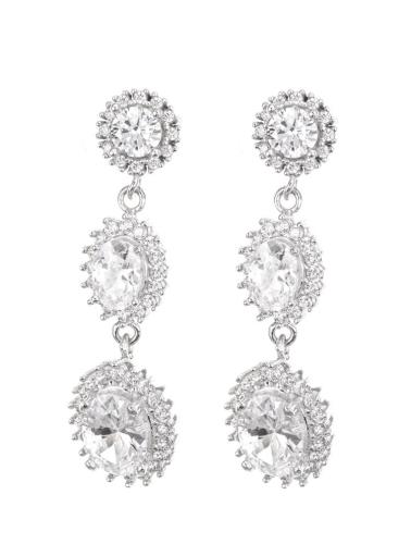 Νυφικά σκουλαρίκια συλλογή Bridal 2022 από ασήμι με πέτρες ζιργκόν