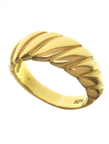 Μοντέρνο δαχτυλίδι λουστράτο από επιχρυσωμένο ασήμι 925