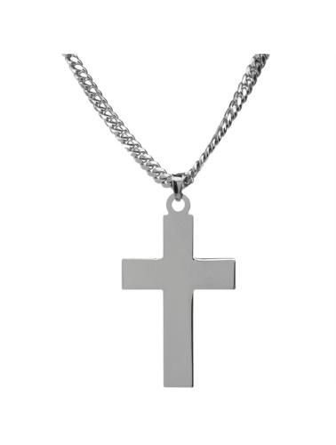 Aνδρικός σταυρός εντυπωσιακός από ασήμι 925 μαζί με την αλυσίδα cuban link μασίφ επίσης από ασήμι 925