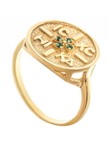 Δαχτυλίδι κωνσταντινάτο συλλογη Colour Callisto από επιχρυσωμένο ασήμι με πέτρες ζιργκόν