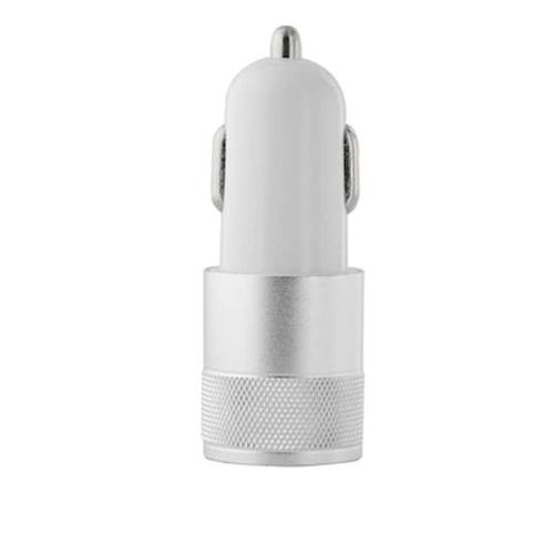 Lamtech Metal 2 Usb 2,1a Car Charger For Mobile Phones Silver Lam081734