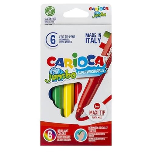 Μαρκαδοροι Carioca Jumbo 6mm Σετ=6 Χρωματα Carioca 40568