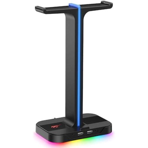 Havit Th650 Rgb Headset Stand With Dual Hanger And 2 Usb Ports