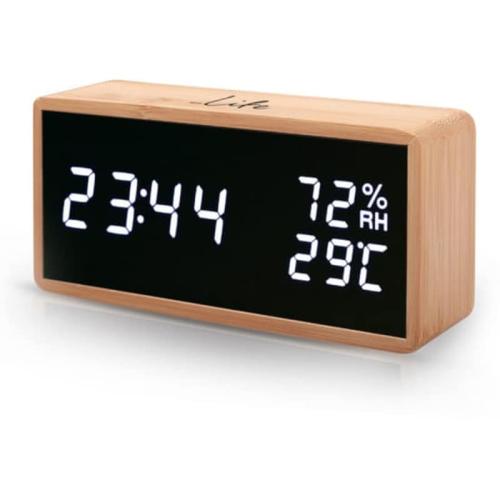 Αισθητήρας Θερμοκρασίας - Υγρασίας - Ρολόι - Ξυπνητήρι - Ημερολόγιο Life Wes 108 Bamboo