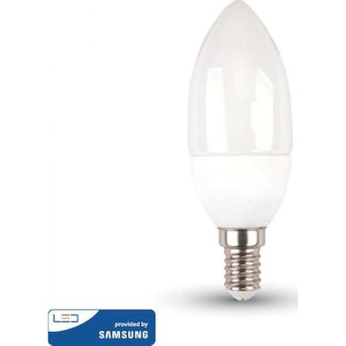 Λαμπα Led E14 5.5w Κερακι Samsung Chip Θερμο Λευκο V-tac Sku: 171