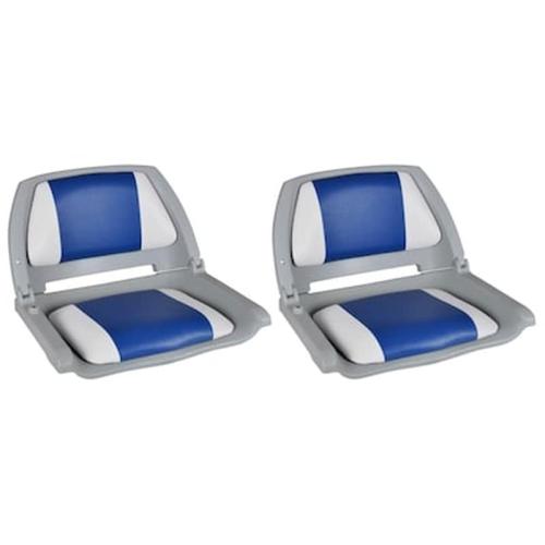 Vidaxl Καθίσματα Σκάφους Αναδιπλούμενα 2 Τεμ. Μπλε/λευκό 41x51x48 Εκ.