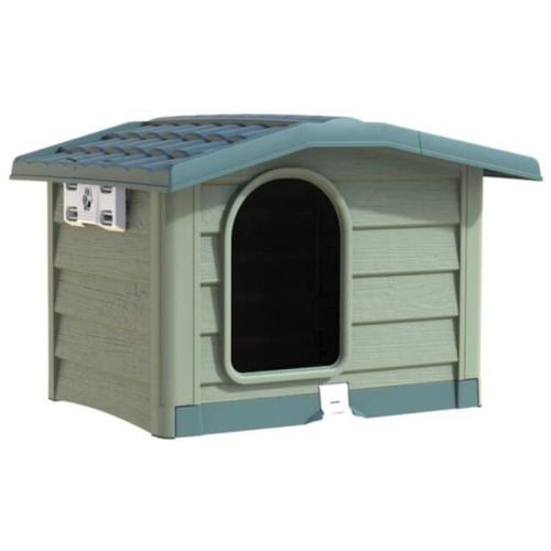 Σπίτι Bungalow Με Ρυθμιζόμενη Οροφή Και Πάτωμα Για Σκύλο Medium - Πράσινο