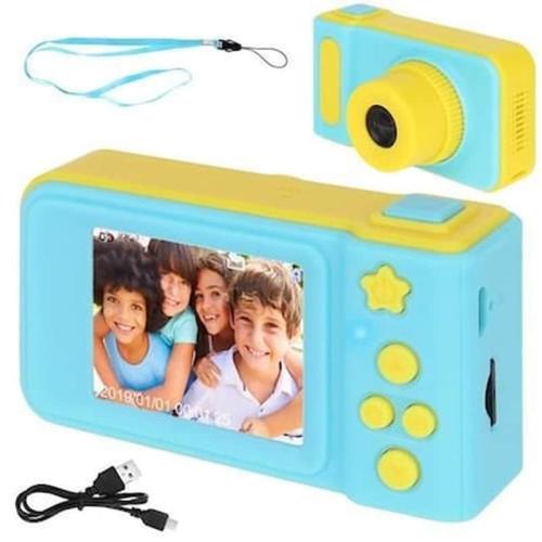Παιδική Φωτογραφική Μηχανή Και Κάμερα Με Οθόνη Lcd Σε Μπλε Χρώμα, 8x4.5x4.5 Cm