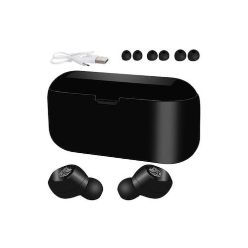 Ασύρματα Ακουστικά In-ear Bluetooth Handsfree Powerbank Σε Θήκη Σε Μαύρο Χρώμα, 9x4x3 Cm