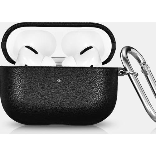Icarer Microfiber Slim Pu Leather Θήκη Για Apple Airpods Pro - Black