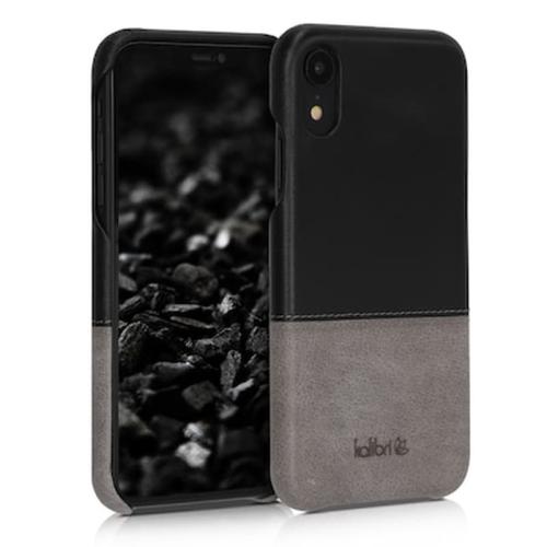 Kalibri Σκληρή Δερμάτινη Θήκη Iphone Xr - Black / Grey