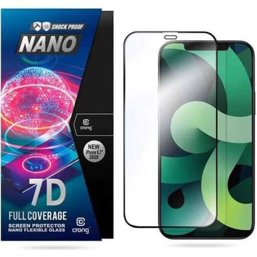 Crong 7d Nano Fullface Αντιχαρακτικό Υβριδικό Γυαλί Οθόνης Apple Iphone 12 Pro Max-black-0.3mm