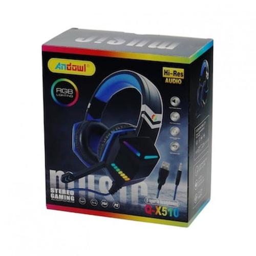Ακουστικά Stereo Gaming Με Led Rgb Andowl Q-x510