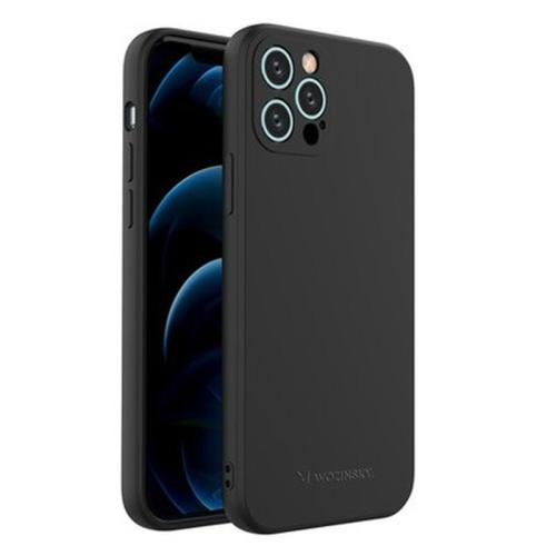 Wozinsky Color Case Silicone Flexible Durable Case Iphone 12 Pro Black