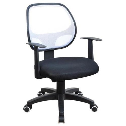 Καρέκλα Γραφείου Nextdeco από Ύφασμα - Λευκό/Μαύρο