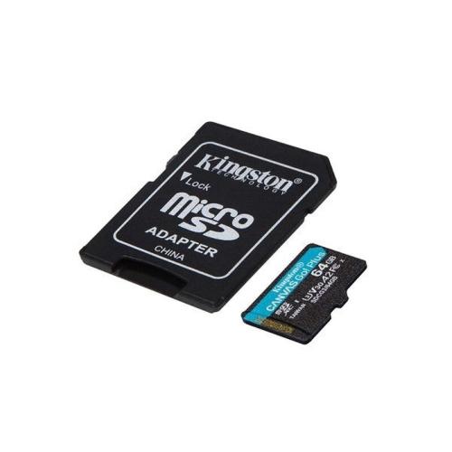 Kingston Memory Card Microsd Canvas Go! Plus Sdcg3/64gb, Class 10, Sd Adapter