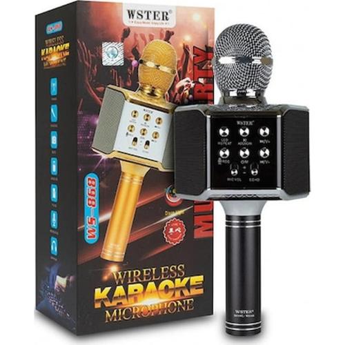 Wster Ασύρματο Μικρόφωνο Karaoke Ws-868 Σε Μαύρο Χρώμα