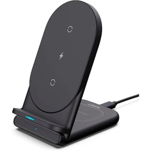 Aukey Lc-a2b Aircore Series 2-in-1wireless Charging Stand Black