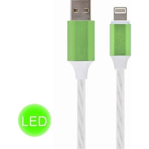 Cablexpert Usb 8-pin Charge And Data Cable With Led Light Fx 1m Green