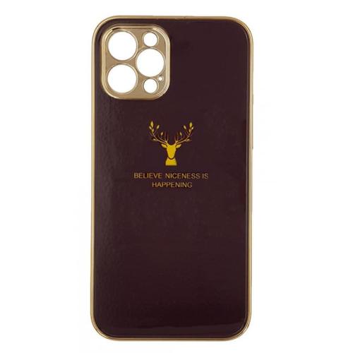 Θήκη Apple iPhone 12 Pro Max - Gkk Electroplate Glass Case - Reindeer Red