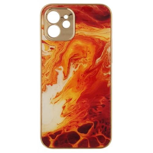 Θήκη Apple iPhone 12/iPhone 12 Pro - Gkk Electroplate Glass Case - Πορτοκαλί