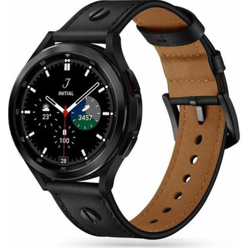 Tech-protect Δερμάτινο Λουράκι Screwband - Samsung Galaxy Watch 4 / Classic 4 (46/44/42/40mm) Black