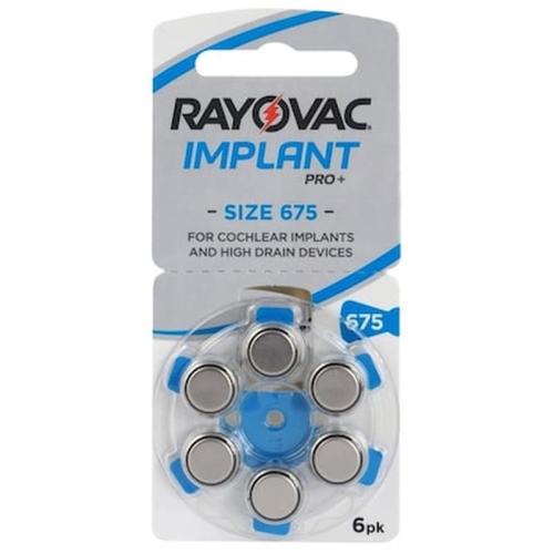 Rayovac Implant Pro Μπαταρίες Ακουστικών Βαρηκοΐας 1,45v Pr44 675 Blister 6 Τεμαχίων