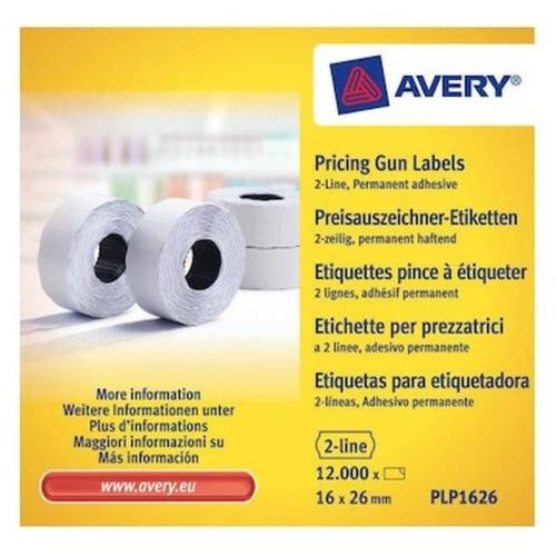 Avery PLP-1626 Αυτοκόλλητες Ετικέτες Λευκή Ετικέτα Τιμής Μόνιμη 12000 τεμάχια