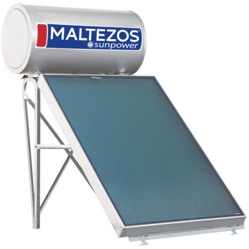 Ηλιακός Θερμοσίφωνας MALTEZOS Sunpower 125L/1.5τμ Τριπλής Ενέργειας Ταράτσας