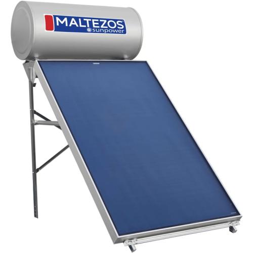 Ηλιακός Θερμοσίφωνας MALTEZOS Sunpower 160L/2.6τμ Διπλής Ενέργειας Ταράτσας