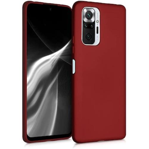 Θήκη Xiaomi Redmi Note 10 Pro - Kwmobile Silicone Case - Metallic Dark Red