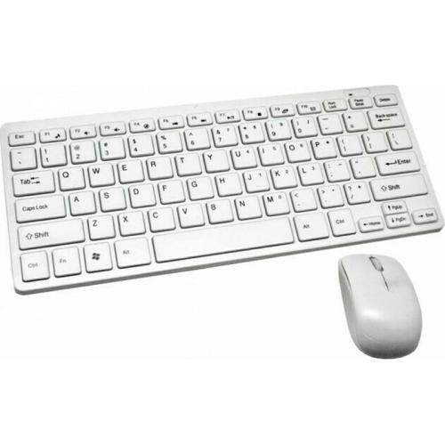 Mini Wirelessn Keyboard Mouse Set K-03 White
