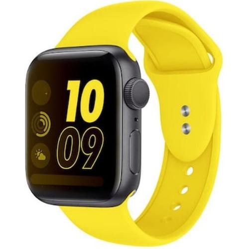 Crong Liquid Λουράκι Premium Σιλικόνης Apple Watch Se/7/6/5/4/3 (45/44/42mm) - Yellow
