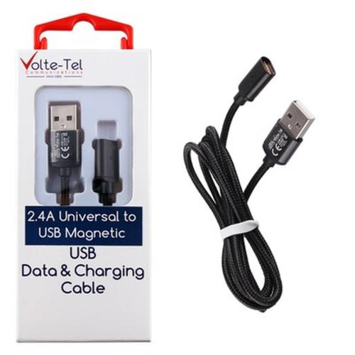 Volte-tel Usb Φορτισησ-data Magnetic Braided Vcd08 2.4a 1m Black