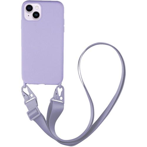 Θήκη Apple iPhone 14 - My Colors CarryHang Liquid Silicone Strap - Λιλά
