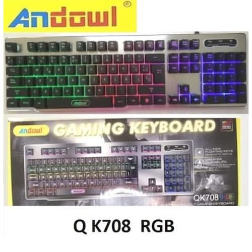 Andowl Q-K708 Gaming Πληκτρολόγιο με διακόπτες και RGB φωτισμό (US)