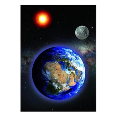 Κάρτα Post 3d Κάθετη Γη Ήλιος Σελήνη