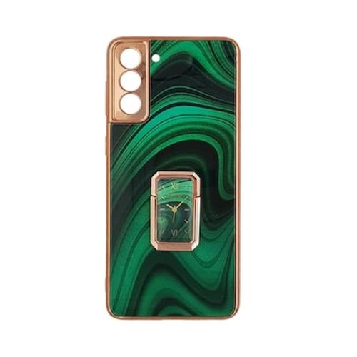 Θήκη Samsung Galaxy S21 - Gkk Electroplate Glass Case With Holder - Πράσινο
