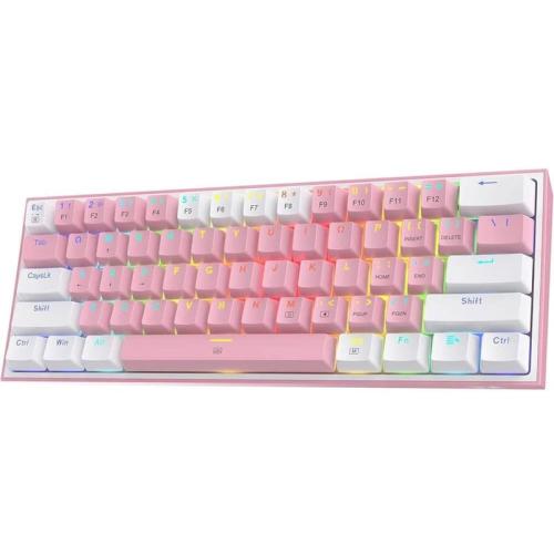 Gaming Πληκτρολόγιο Redragon Fizz K617 Ενσύρματο Μηχανικό RGB - Pink/White