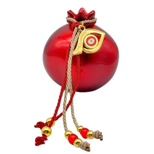 Χριστουγεννιάτικο Γούρι Κόκκινο Ρόδι Καλή Τύχη Μάτι Χειροποίητο Christmas Red Pomegranate