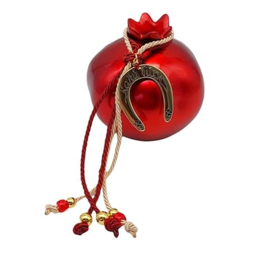Χριστουγεννιάτικο Γούρι Κόκκινο Ρόδι Καλή Τύχη Πέταλο Χειροποίητο Christmas Red Pomegranate