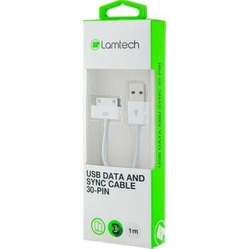 Lamtech Usb Cable 30pin For Iphone 3g,3gs,4,4s,ipad 1-3,ipods 1m Blister Lam050219