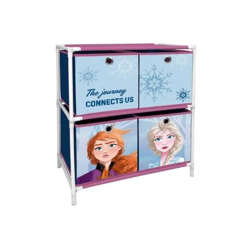 Παιδική Ραφιέρα Με 4 Κουτιά Αποθήκευσης Με Θέμα Frozen, Διαστάσεις 53x30x60 Cm