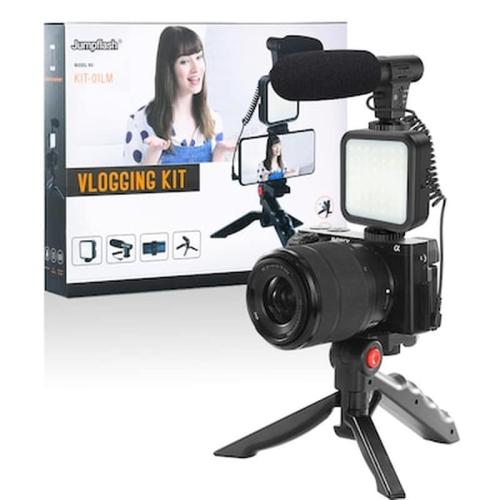 Τρίποδο Κινητού Τηλεφώνου Με Μικρόφωνο Και Φωτιστικό Vlog - Vlogging Kit Kit-01lm