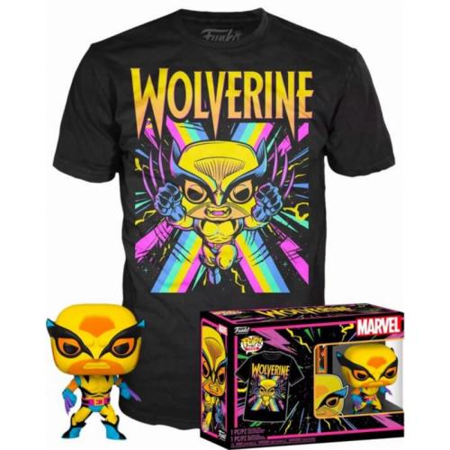 Funko Pop! Tees - Marvel X-Men - Wolverine (Black Light) με T-shirt (Medium)