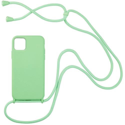 Θήκη Apple iPhone 12 Pro Max - My Colors CarryHang Θήκη Σιλικόνης με Κορδόνι - Πράσινο Ανοιχτό